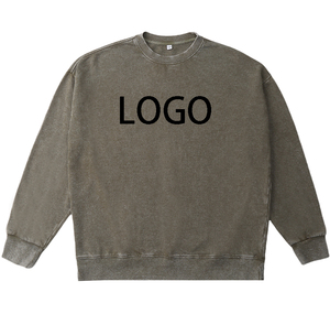 Basics Hommes Boxy Crewneck lavé à l'acide French Terry Pull Respirant Dropshoulder Crew Neck Sweat coton mélangé - Product Image 6