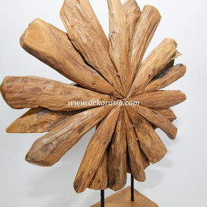 Support en bois naturel en teck décoratif en bois de teck artisanat de soleil pour décorations de noël décor à la maison - Product Image 5