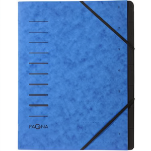 PAGNA Blue Pressed Chipboard Filing <b>Folder</b> for DIN <b>A4</b> 7-Compartment Color Block (Black) - Product Image 2