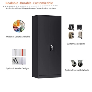 Kim loại lưu trữ tủ đồ nội thất văn phòng 2 cửa thép Locker văn phòng lưu trữ nhà Tủ kim loại Tủ hồ sơ với khóa - Product Image 2