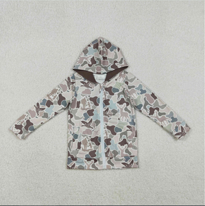 Sweat à capuche polo à manches longues pour bébés garçons et filles, motif camouflage de chasse du Sud, avec poches zippées - Product Image 2