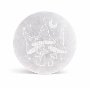 Plato de Carga Pulido de Selenita en Forma de Hongo, Cristal de Limpieza, Meditación, Sanación Energética, Decoración del Hogar - Product Image 1