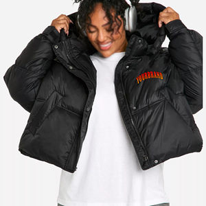 Chaqueta acolchada corta de moda para mujer, prendas de vestir exteriores cálidas y ligeras ecológicas, ropa de calle, moda de invierno informal cómoda - Product Image 1