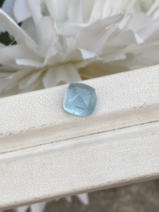 Piedra de cabujones con forma de Pan de Azúcar cuadrado de Aguamarina Natural de 9 MM con buen brillo, piedras preciosas sueltas para hacer joyas de 3,67 quilates - Product Image 3