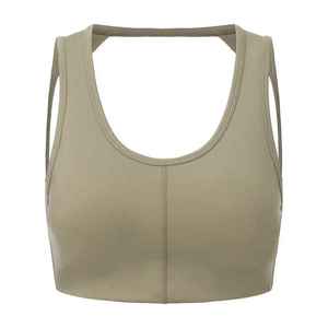 บราโยคะรุ่นใหม่ล่าสุดสำหรับผู้หญิง แบบชิ้นเดียว ยืดหยุ่นสูง ซับแรงกระแทก ดีไซน์รูปตัวยูสองสี - Product Image 1