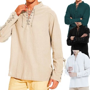 Design élégant Nouvelles chemises en coton biologique Chemises à col montant de haute qualité pour hommes Chemises décontractées à manches longues personnalisées - Product Image 3