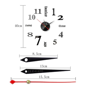 Grande Orologio da Parete Decorativo 3D Senza Cornice, Moderno Silenzioso al Quarzo con Motivo Vegetale per Sala da Pranzo e Festività - Product Image 3