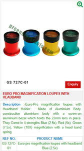Lupas de aumento Euro Pro con diadema GS 727C-01 Herramientas de joyería para herramientas de joyería - Product Image 2