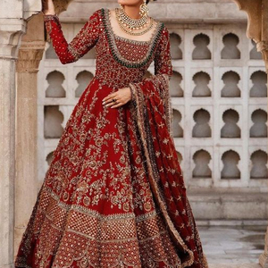 TRENDY--LATEST---HEAVY เย็บปักถักร้อยบนสไตล์ FLOOR--LENGTH ชุดประดับด้วยลูกปัดแก้วคริสตัล,หิน,DABKA ทำงาน @ 2023 - Product Image 1