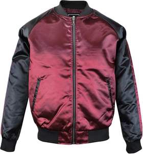 Chaqueta bomber de tiras, chaqueta bomber Varsity de tiras de manga personalizada/chaqueta de satén de manga de tiras coloridas - Product Image 1