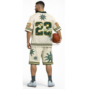 Camiseta de Fútbol Americano Unisex Personalizada al por Mayor, Cuello en V, Sublimación, Bordado, Tallas Grandes, Transpirable, Antibacteriana, Anti-UV - Product Image 6