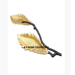 New Decorative Metal HOT SALE GOLD Plated LEAF Design CHIP & DIP <b>SERVING</b> <b>BOWL</b> - Product Image 2