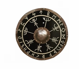 โล่ไวกิ้งสไตล์วินเทจสไตล์วินเทจของตกแต่งบ้านโลหะที่ใช้งานได้เต็มรูปแบบสำหรับเป็นของขวัญ - Product Image 2