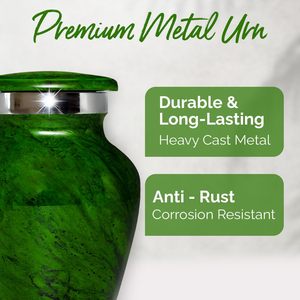 Boîte de luxe en aluminium vert foncé fabriquée à la main petite urne contemporaine à jeton Urne souvenir soigneusement conçue pour objets décoratifs - Product Image 2