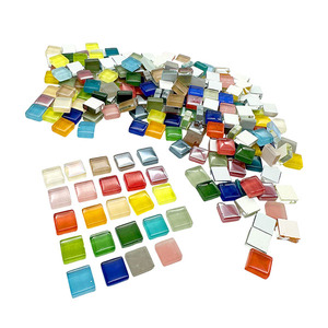 PLOMA 200g 1x1cm Square Glass <b>Mosaic</b> <b>Tiles</b> 3.5mm Thick Mixed 16 Colors Modern Eco-Friendly Packaging Water Resistant DIY <b>Craft</b> - Product Image 4