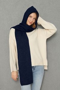 Women's Soft Textured <b>Knitted</b> Hooded <b>Scarf</b> Keeps Warm Stylish and Comfortable Stylish Look Autumn Winter ODM OEM Service - Product Image 2