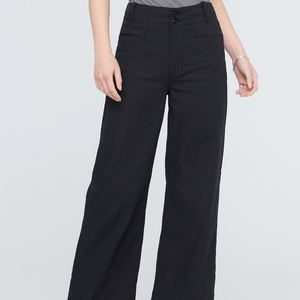 Pantalón largo de mujer, cintura alta, bolsillos de doble botón, pantalón suelto, pantalón Formal de pierna ancha para mujer - Product Image 6