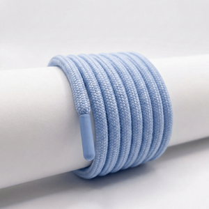High Quality Eco-Friendly Flat <b>Braided</b> Coated Cotton Drawstring Custom Logo Silicone Dipped Metal Aglet Modern Metallic Cord - Product Image 5