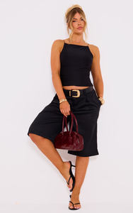 Haute qualité personnalisé noir Slinky à bretelles épaule col droit haut concepteur nouveau à la mode décontracté fabrication en gros - Product Image 3