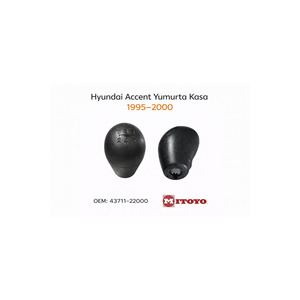 Genuine Hyundai Accent 1995-2000 Egg <b>Crate</b> Gear Knob for 6-Speed & 5-Speed Leather Finish - Product Image 2