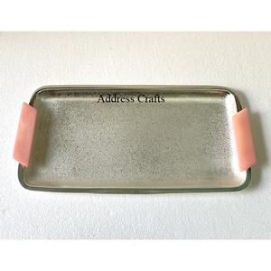 Bandeja para servir de acero inoxidable altamente pulida con bandejas con mango de resina para el hogar, Hotel, restaurante, suministros, artículos para el hogar, bandejas de cocina - Product Image 1