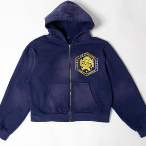 Ensemble de sweat à capuche Streetwear lavé à l'acide vintage pour hommes survêtements à fermeture éclair et pantalons de survêtement évasés grande taille pour l'hiver - Product Image 5