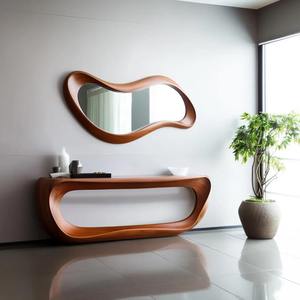 Miroir mural en bois fourni directement par l'usine pour le salon, la chambre à coucher et le couloir, disponible à un prix compétitif en provenance d'Inde - Product Image 1