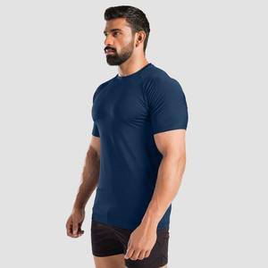 Camiseta de Hombre de Moda, Poliéster/Algodón, Tejido Sólido, Transpirable, Ecológica, Manga Corta, Ropa Deportiva para Gimnasio, Impresión de Logotipo Personalizado - Product Image 2