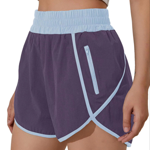 Women Athletic <b>Shorts</b> <b>With</b> <b>Zipper</b> <b>Pockets</b> Custom Quick Dry Elastic High <b>Shorts</b> Women's <b>Shorts</b> and Hidden Breathable Design - Product Image 6