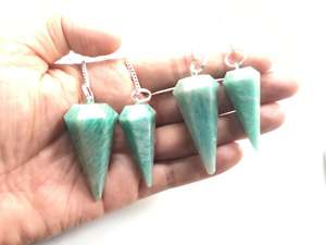 Péndulo de amzonita natural de cristal para curación metafísica Reiki energía divina péndulo de piedra - Product Image 2