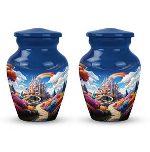 Arc-en-ciel sur le royaume coloré urnes pour cendres de crémation urnes modernes pour cendres humaines souvenir urnes décoratives pour cendres - Product Image 4