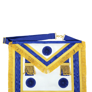 Tablier maçonnique le plus populaire avec franges Tablier complet provincial artisanal à bas prix (rosettes) - Product Image 5