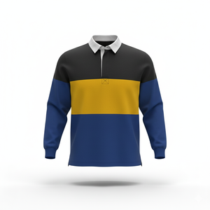 Maillot de rugby classique pour homme, manches longues, tricot uni, 100% coton, respirant pour chemise - Product Image 2