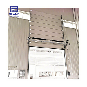 <span class=keywords><strong>Porte</strong></span> <span class=keywords><strong>sectionnelle</strong></span> <span class=keywords><strong>industrielle</strong></span> coupe-vent en acier, 40 mm d'épaisseur, portes à levage élevé avec mousse de polyuréthane pour atelier - Product Image 5