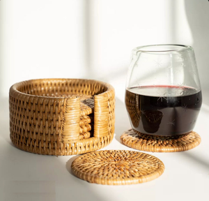 Tableware And Kitchenware Handmade Rattan <b>Drink</b> Tea Square <b>Coaster</b> Hotel Restaurant Natural Rattan <b>Coaster</b> - Product Image 6