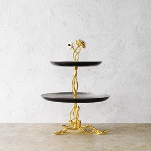 Présentoir à gâteaux décoratif en métal rustique avec finition dégradée pour table à dessert de style fermier et décorations de fête - Product Image 2