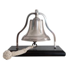 Cloche de comptoir en laiton fini antique Base en bois fait à la main Design vintage hôtel bureau décor cloche impression personnalisée métal matériel - Product Image 4