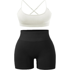Modèle explosif : Soutien-gorge de sport pour femme, taille haute, respirant, antibactérien, à compression, bretelles en Y, sans couture, simple devant, maintien élevé - Product Image 1