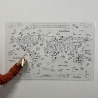 Pegatina reutilizable de poliestireno para actividades al aire libre, Material de poliestireno duradero que mantiene la superficie con El mapa del mundo