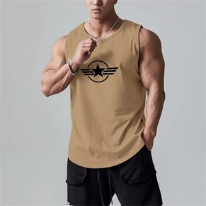 Custom Printed Men's Gym Fitness Tank Top Plus Size Casual Workout Cotton Stringer <b>Singlet</b> Washed Knitted Workout <b>Weightlifting</b> - Product Image 3