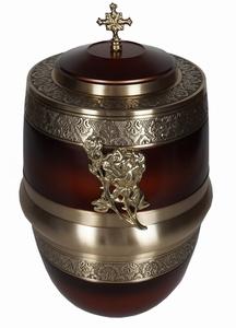 โกศโลหะทรงกางเขนคาทอลิกสไตล์ยุโรป สำหรับเก็บอัฐิ ตกแต่งด้วยโลหะอย่างสวยงาม โกศทรงยุโรปสไตล์หรูหรา พร้อมกางเขนคาทอลิก - Product Image 2