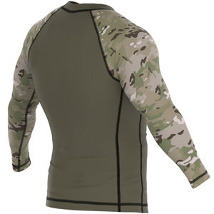 Custom UPF 50 Long Sleeve Stretch Lightweight Breathable Camo Rash Guard <b>T</b>-<b>Shirt</b> Sublimated Unisex MMA Sportswear - Product Image 6