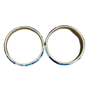 Brazalete de Resina Acrílica con Patrón Ondulado y Veteado Crema, Duradero, Orgánico, de Tono Neutro, Diseño de Espiral, Grueso, de Diseñador - Product Image 6