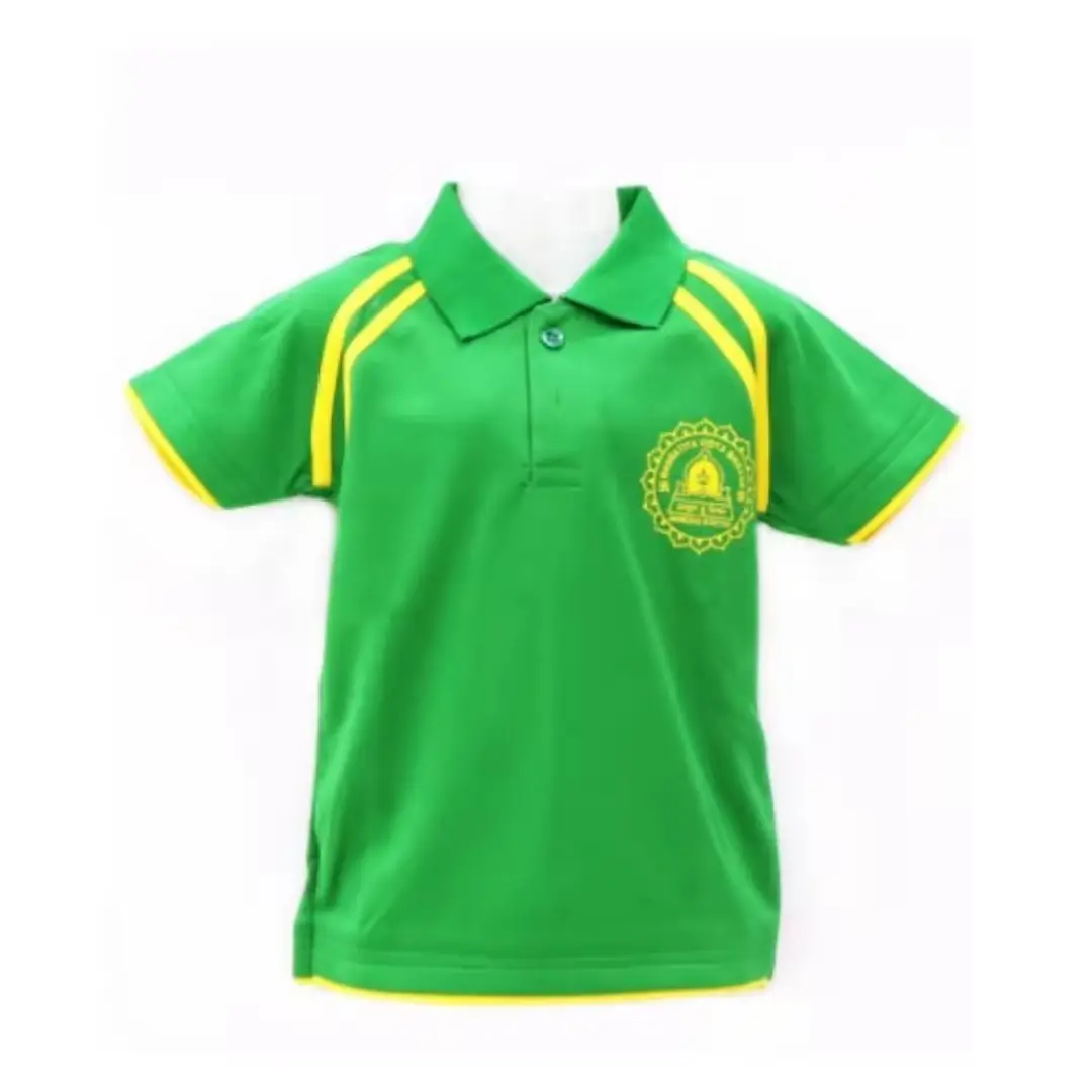 Bulk Supply Short Sleeves Green Emerald Color School Uniform T- Shirt Available at Wholesale Price from India