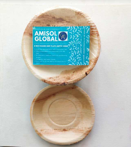 Vaisselle compostable ISO personnalisable de haute qualité Assiette de pâte Bagasse ronde 6 9 10 pouces Assiette de papier alimentaire jetable pour restaurant - Product Image 3