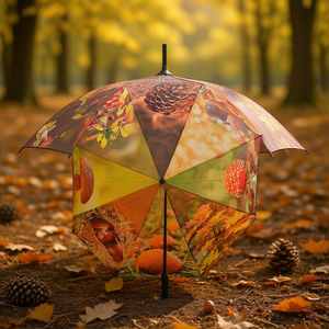 Sombrilla con Diseño Elegante y Motivo Otoñal - Product Image 3