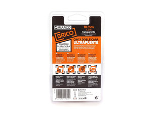 Nastro biadesivo trasparente ultra resistente 2mx18mm (Miarco 11045) - Product Image 2