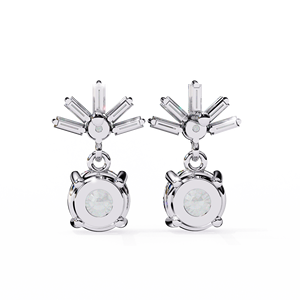 Boucles d'oreilles en diamant de laboratoire plaqué or 14 carats à la mode VVS 0.86CT D Cut IGI certifié bijoux en or blanc jaune rose pour les mariages - Product Image 4