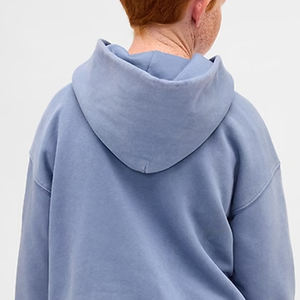 Sweat à capuche pour garçons avec épaules tombantes et logo personnalisable pour les acheteurs en gros, prix avantageux / Manches longues et poches kangourou - Product Image 5