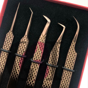 Haute Qualité Différents Styles Rose Or Plasma Extension De Cils Pince À Épiler En Acier Inoxydable Logo Personnalisable Instruments De Beauté - Product Image 2